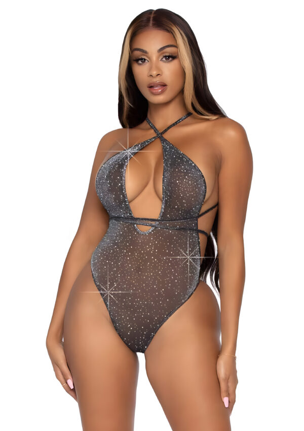 Convertible Plunging Rhinestone Teddy