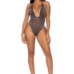 Convertible Plunging Rhinestone Teddy