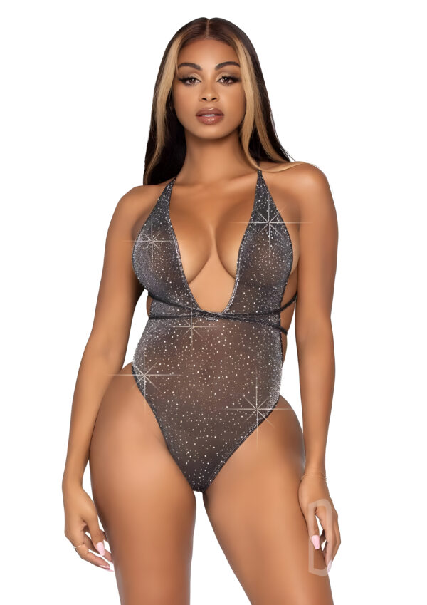 Convertible Plunging Rhinestone Teddy