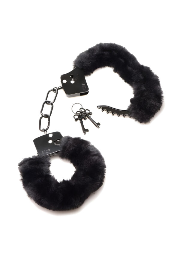Cuffed in Fur Furry Handcuffs Black