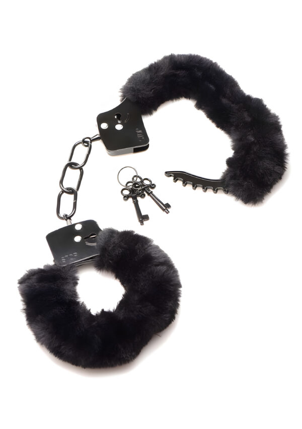 Cuffed in Fur Furry Handcuffs Black