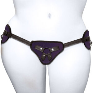 Curvy Collection Plush Purple Strap-On Harness by Sportsheets