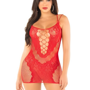 Desired Effect Red Lace Mini Dress