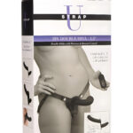 Double Diva 1.5 Inch Vibrating Double Dildo with Harness Black