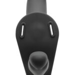 Double Diva 1.5 Inch Vibrating Double Dildo with Harness Black