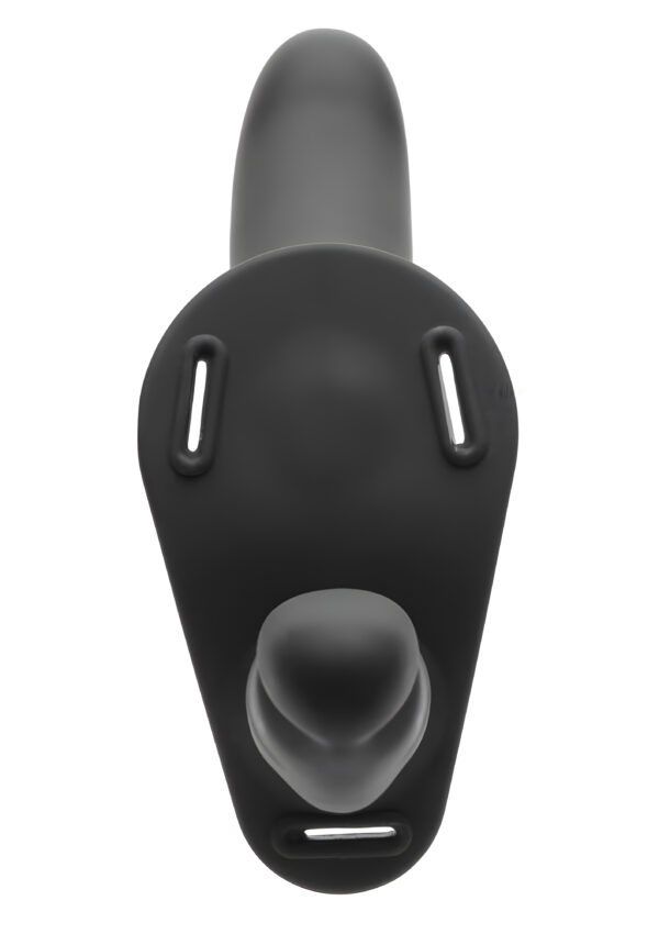 Double Diva 1.5 Inch Vibrating Double Dildo with Harness Black