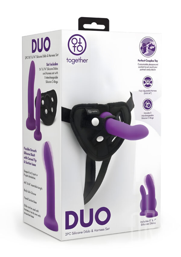 Duo Silicone Dildo and Harness Set