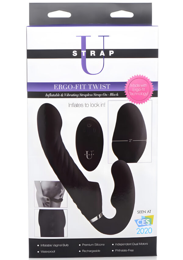 Ergo Fit Twist Vibrating Strapless Strap-On with Remote