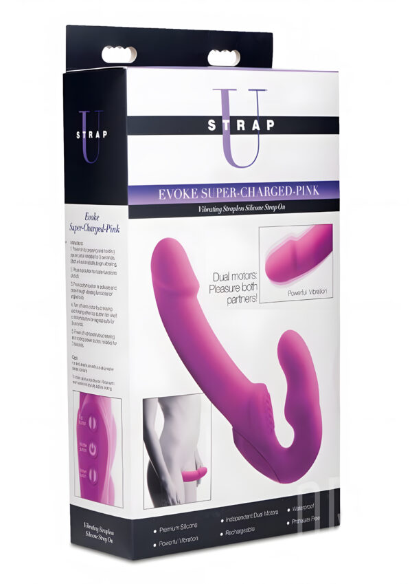Evoke Rechargeable Vibrating Silicone Strapless Strap On