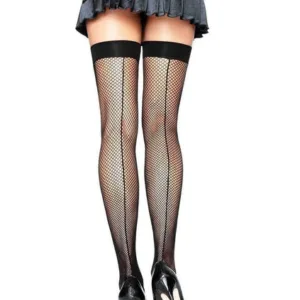 Fiona Plus Fishnet Thigh High Stockings