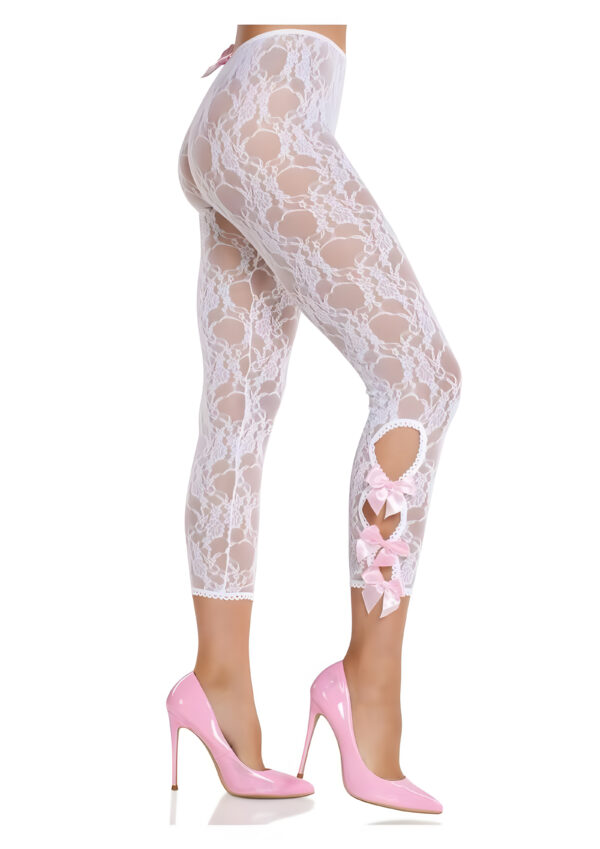 Flora Capri Footless White Tights