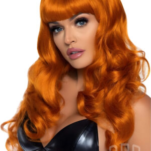 Ginger Wavy Synthetic Wig with Bangs 24 Inch
