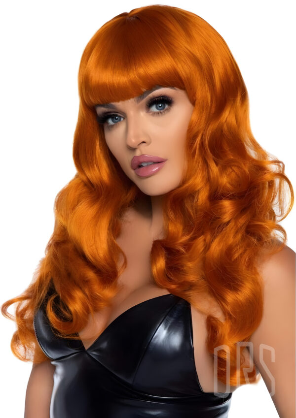 Ginger Wavy Synthetic Wig with Bangs 24 Inch
