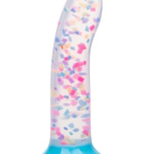 Glow Stick Party Silicone Glow-In-The-Dark Dildo with Suction - Blue