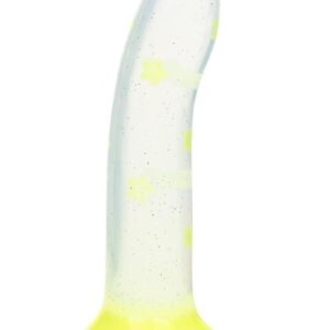 Glow Stick Star Silicone Glow-In-The-Dark Dildo - Yellow