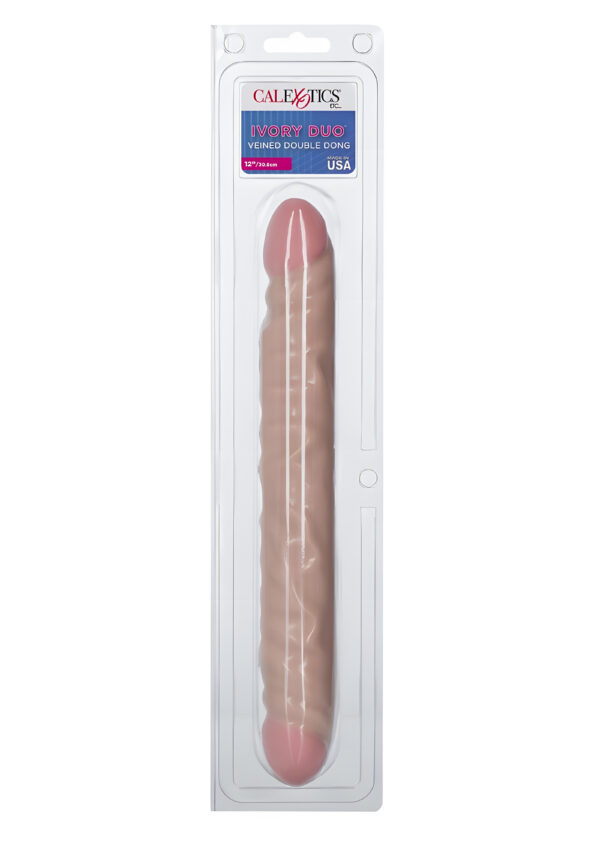 Ivory Veined Double Dong 12 Inch