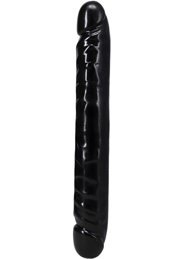 Jr Veined Double Header 12 Inch Black Double Dong