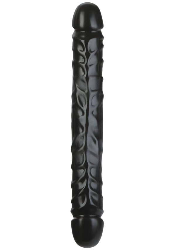 Jr Veined Double Header 12 Inch Black Double Dong