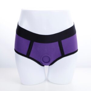 Lace Trim Strapon Panties Purple Strap On