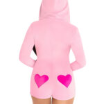 Large Pink Sweetheart Bear Velvet Romper