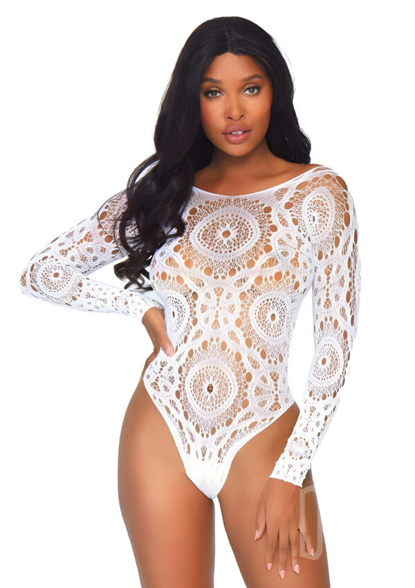 Love Story White Crochet Lace Bodysuit