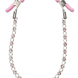 Nipple Play Crystal Chain Nipple Clamps Pink