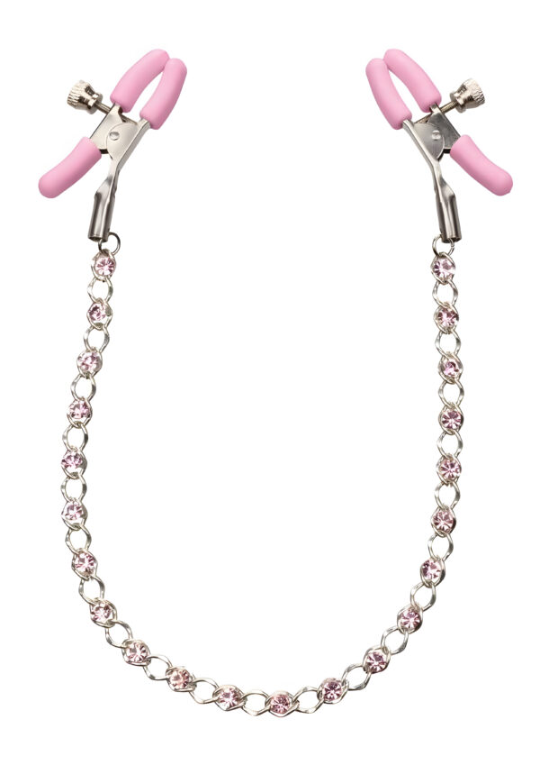 Nipple Play Crystal Chain Nipple Clamps Pink
