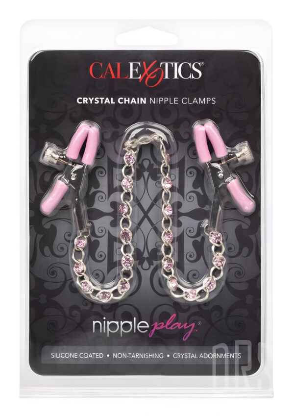Nipple Play Crystal Chain Nipple Clamps Pink