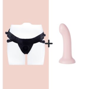 Pink Silicone Dildo + ​Jock Style Harness