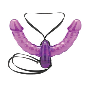 Purple Dual-End Strap-On for Two