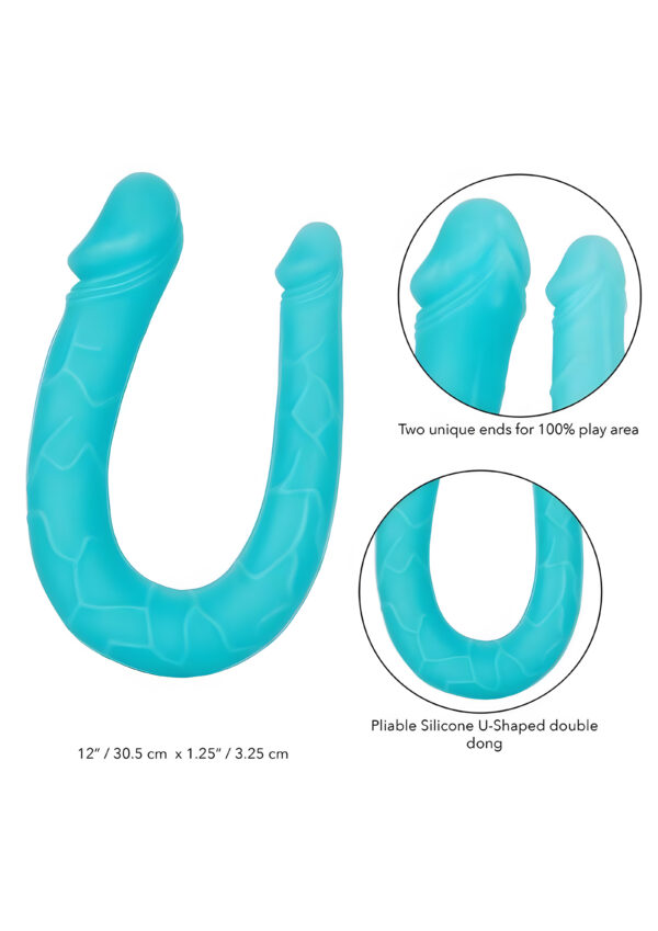 Silicone Double Dong AC DC Dong Teal