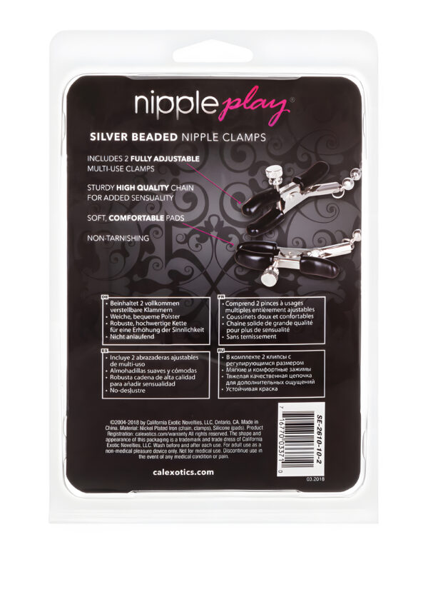 Silver Beaded Adjustable Nipple Clamps