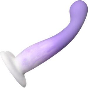 Simply Sweet Slim 7" Silicone G-Spot Suction Cup Dildo - Purple & White