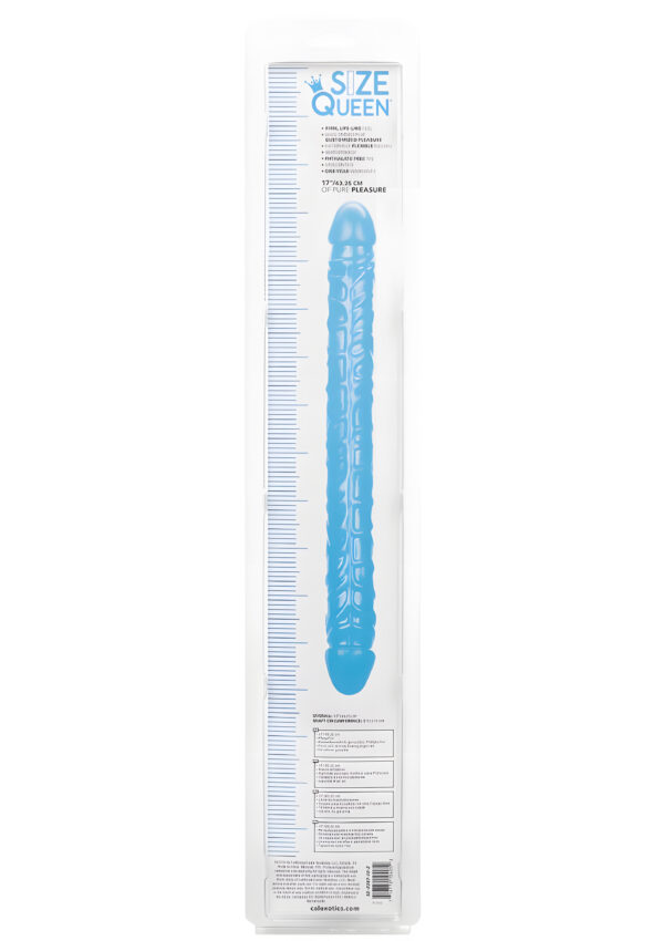Size Queen 17 Inch Blue Double Dong