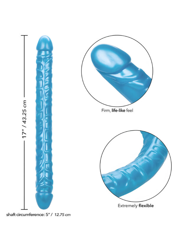 Size Queen 17 Inch Blue Double Dong