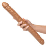 Size Queen 17-Inch Brown Double Dong