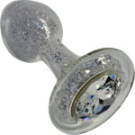 Sparkle Clear Short Stem Glass Butt Plug By Crystal Delights