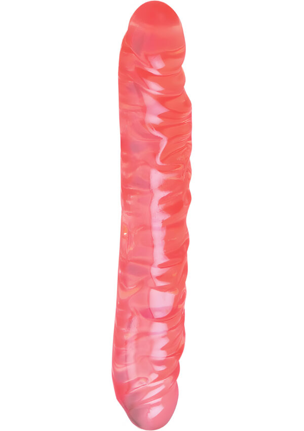 Translucence 12 Inch Veined Double Dong Pink