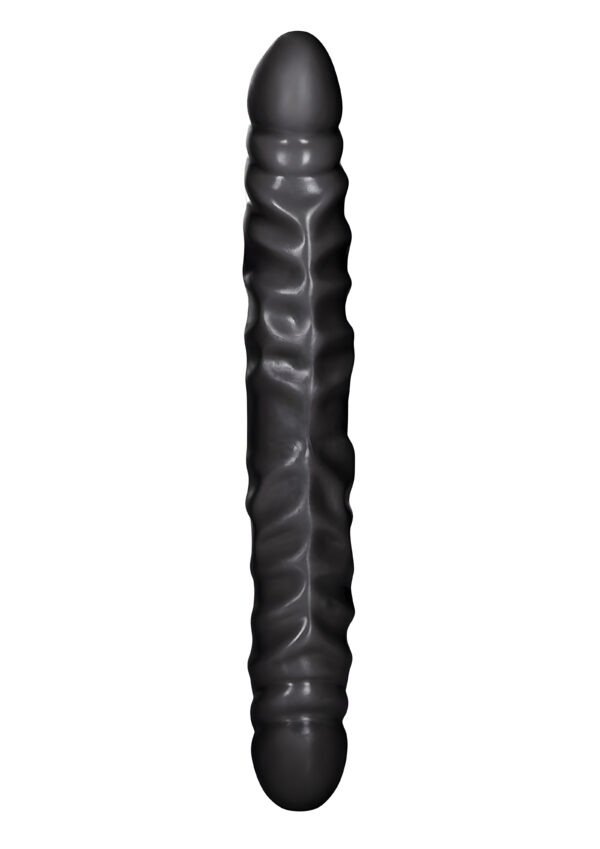 Veined Double Dong 12 Inch Black